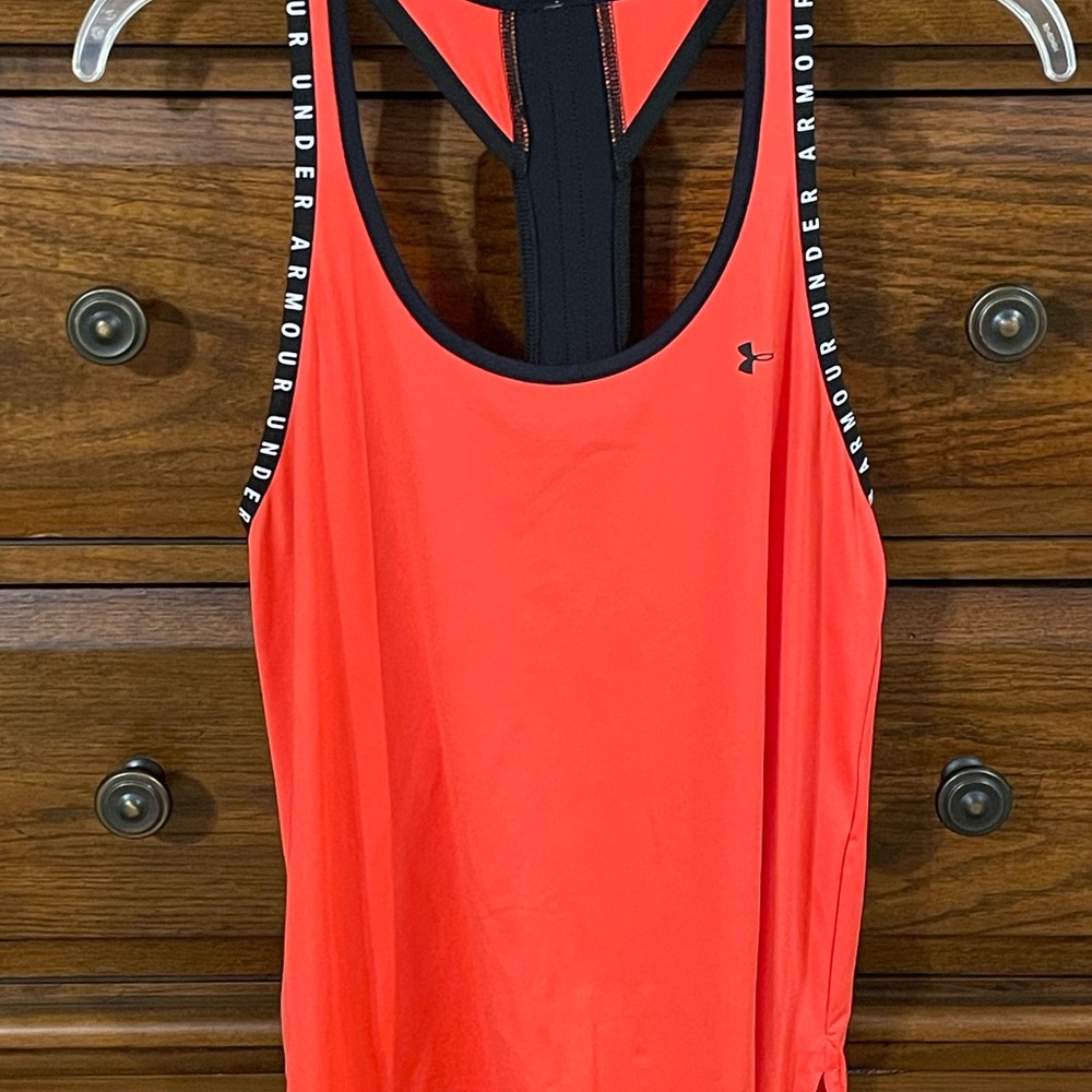 Under Armour Coral Racerback Training Tank with Black Trim